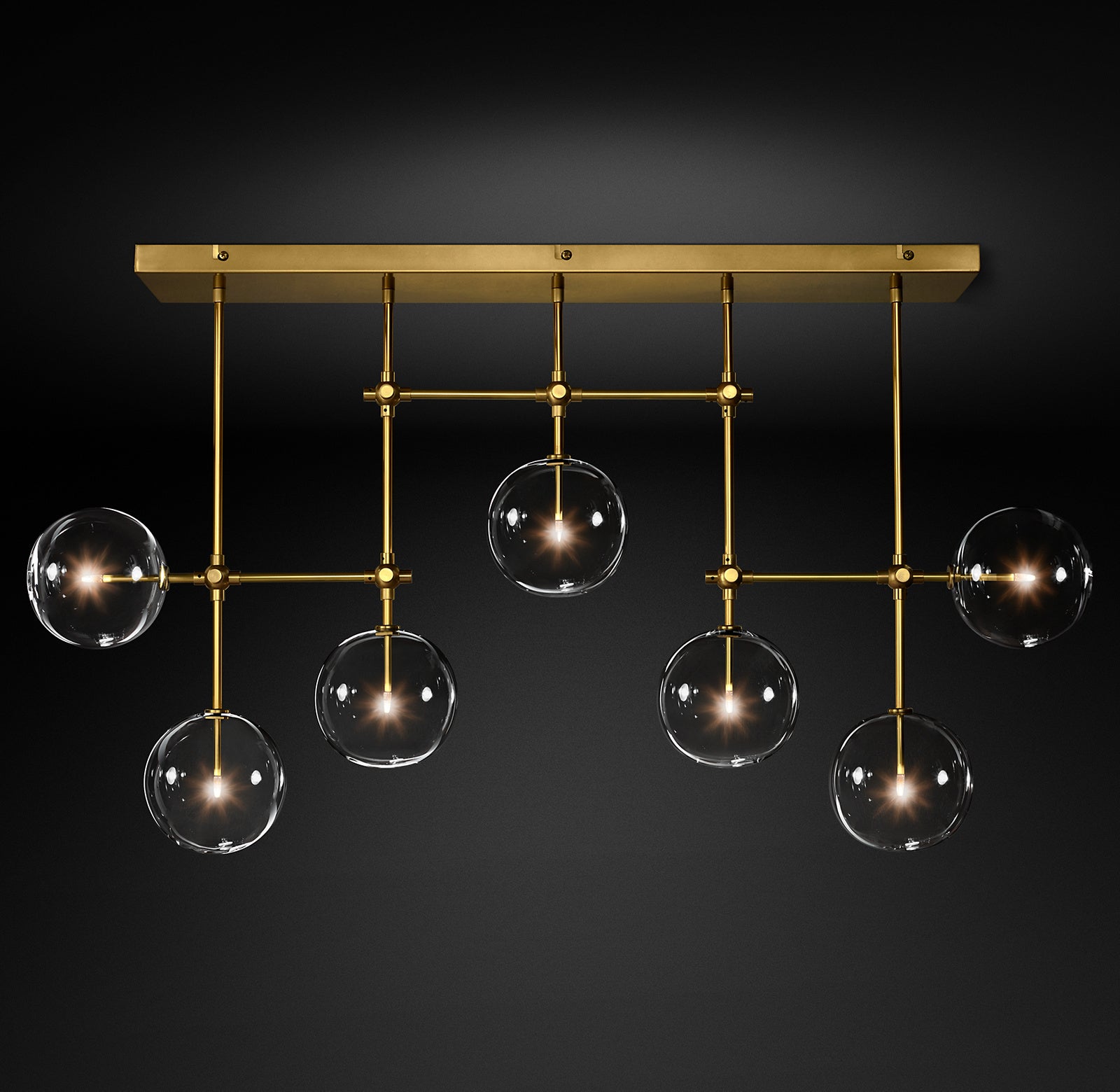 WOMO Linear Sputnik Globe Glass Chandelier - Mobile