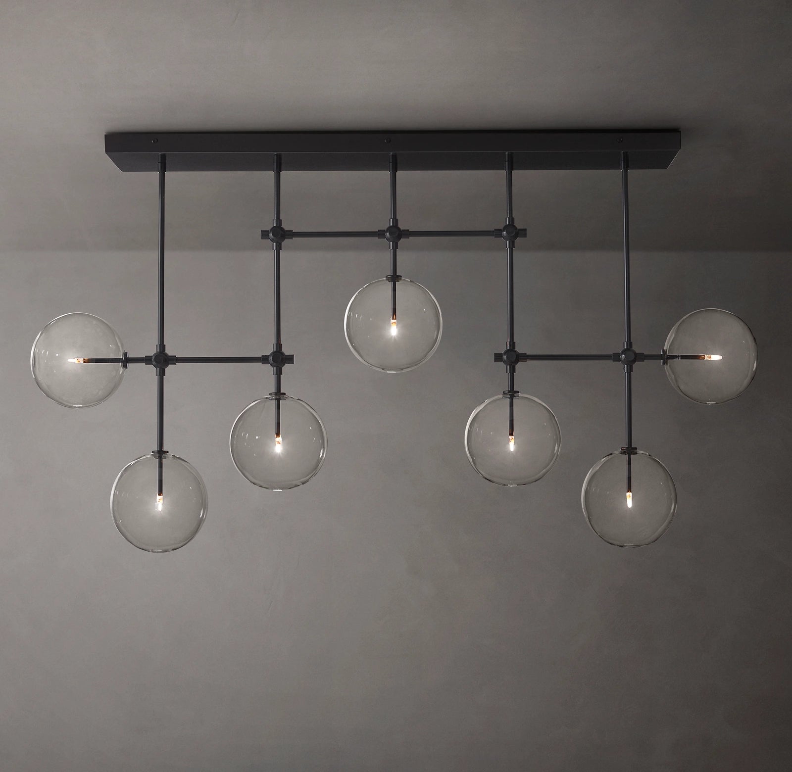 WOMO Linear Sputnik Globe Glass Chandelier - Mobile
