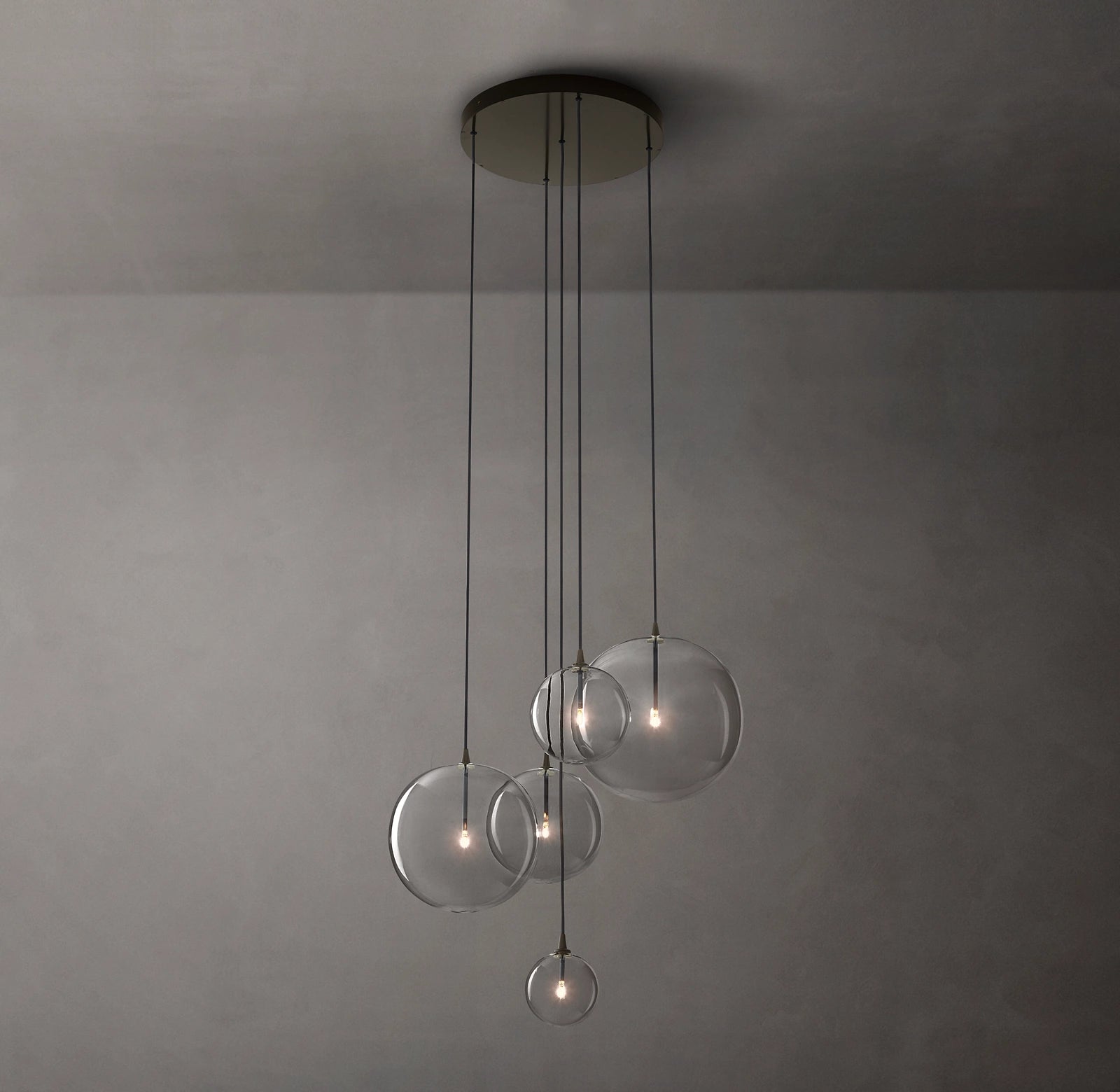 WOMO Blown Glass Globe Cluster Chandelier - Mobile