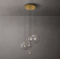 WOMO Blown Glass Globe Cluster Chandelier - Mobile