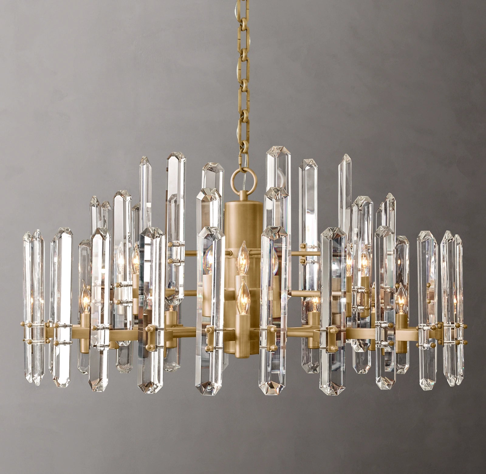 WOMO Crystal Prism Round Chandelier - Bonnington