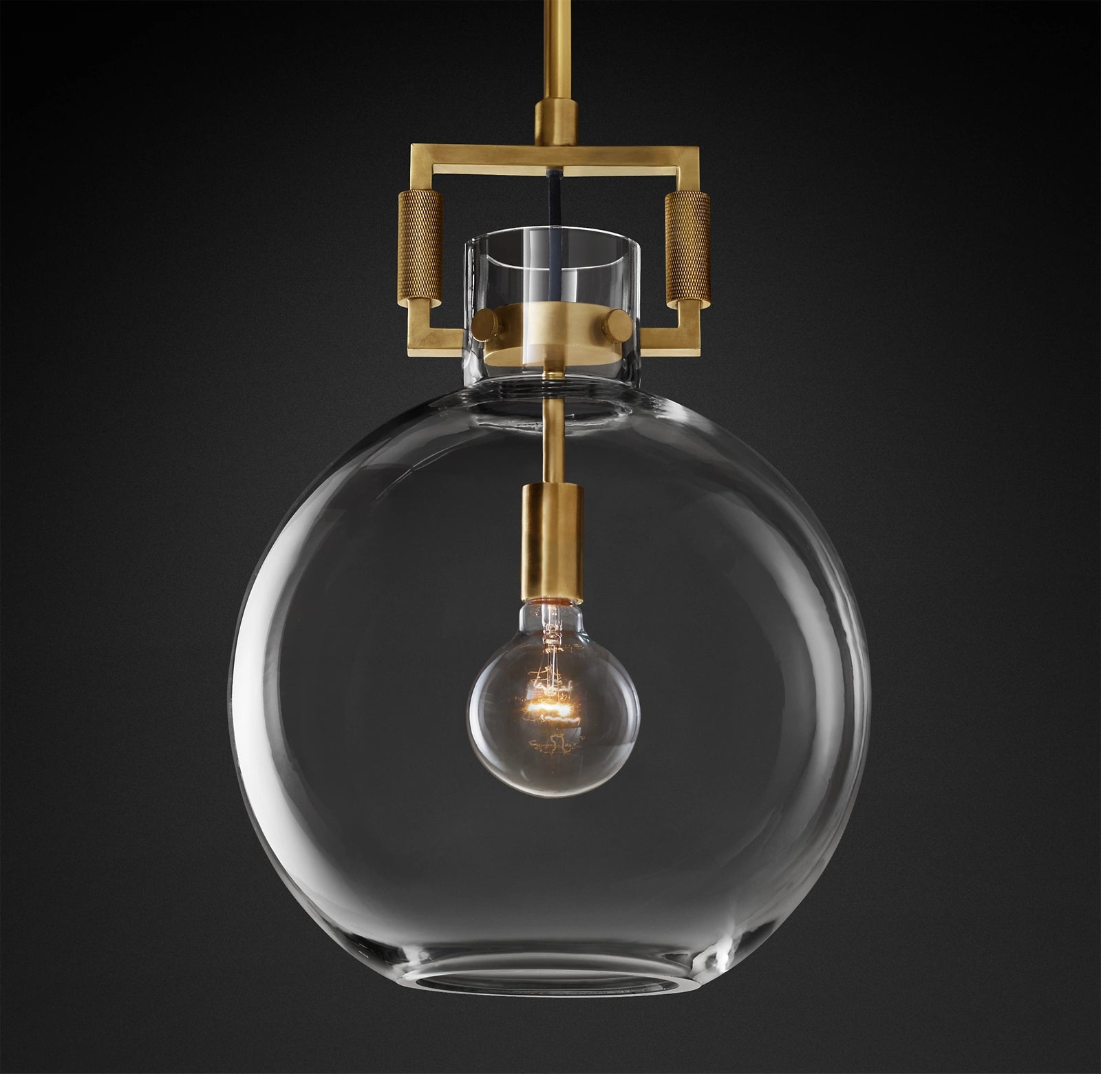 WOMO Clear Glass Globe Pendant Light - Machinist