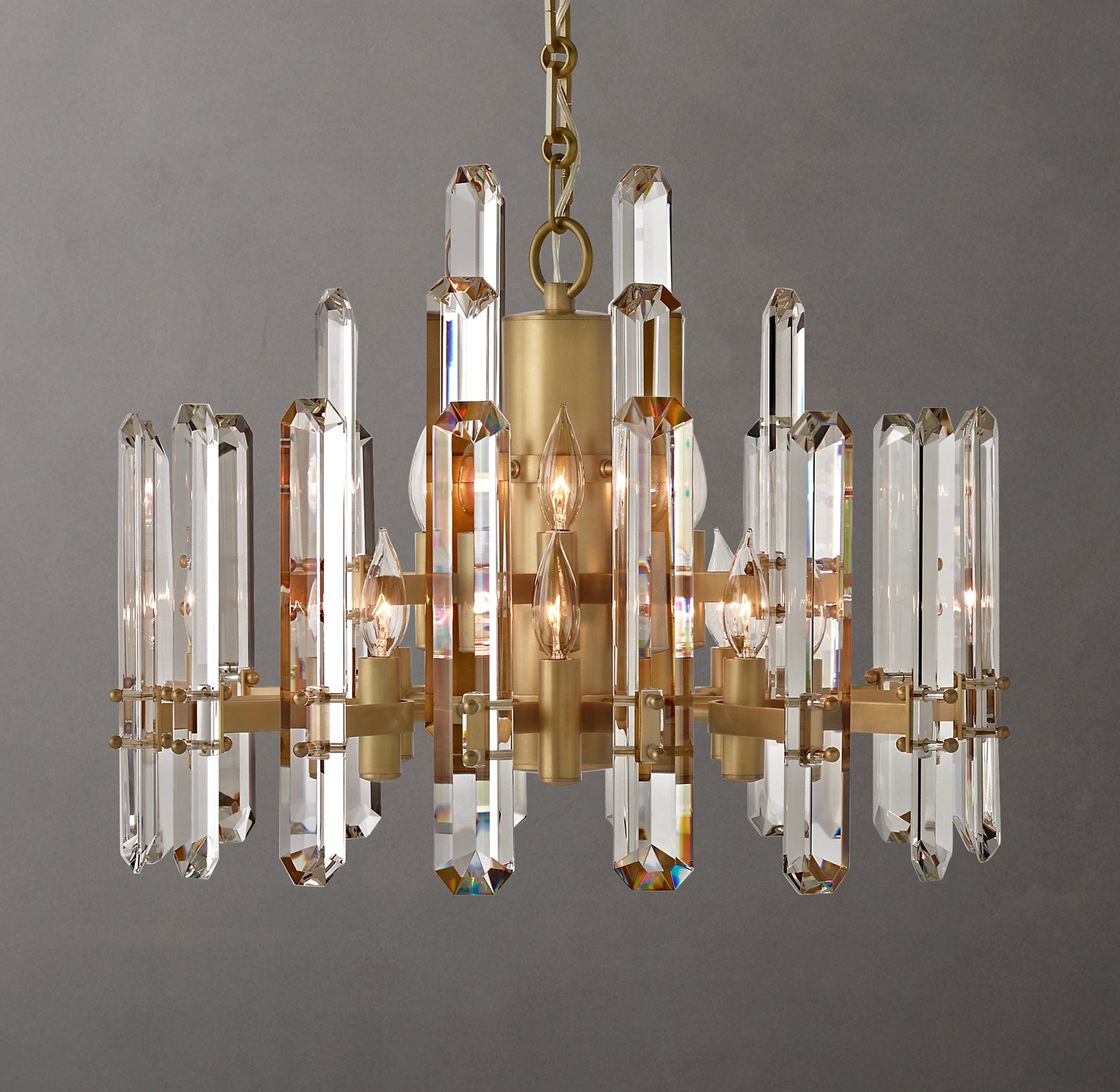 WOMO Crystal Prism Round Chandelier - Bonnington