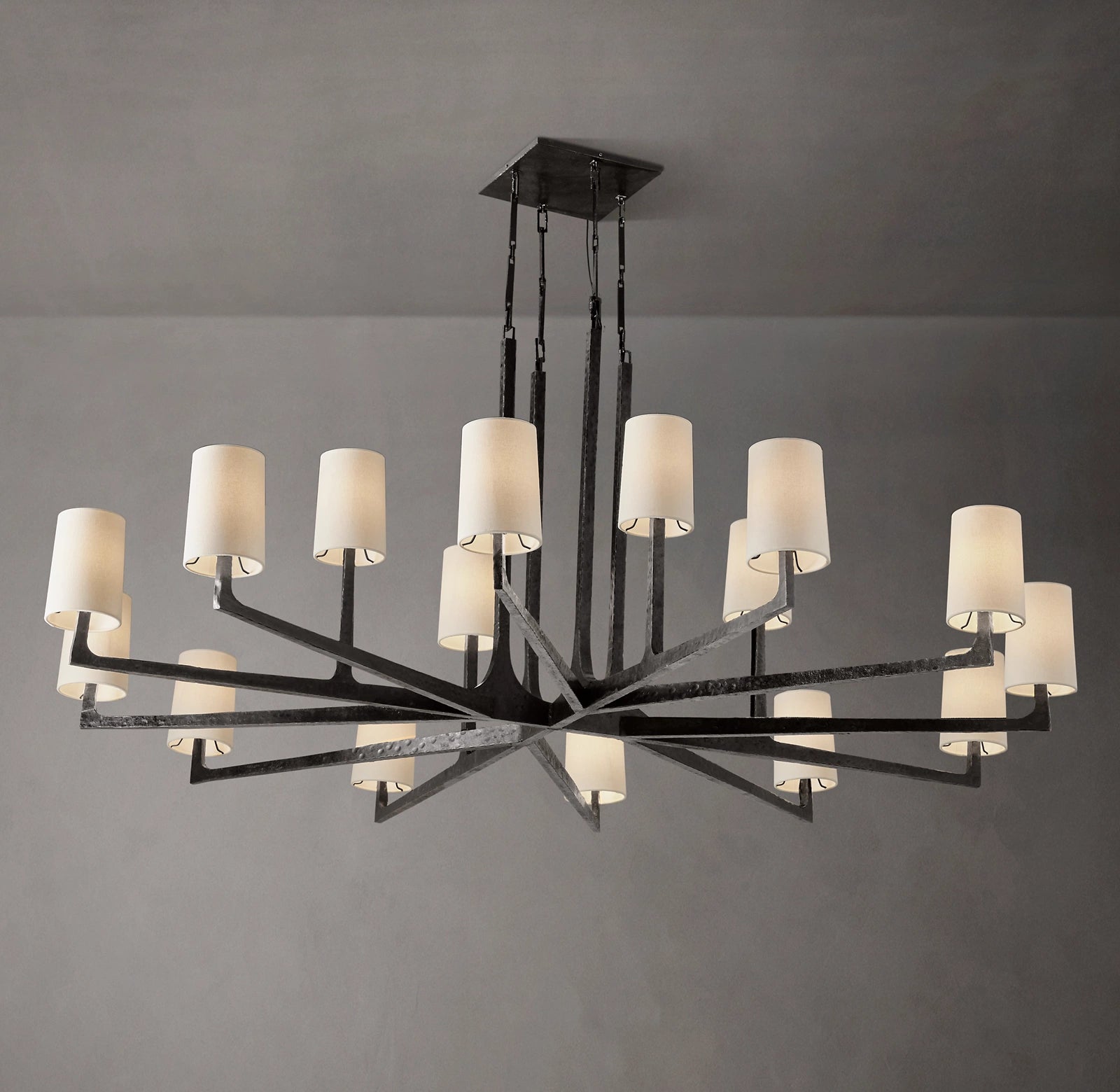WOMO Hammered Metal Arm Shaded Chandelier – Wright