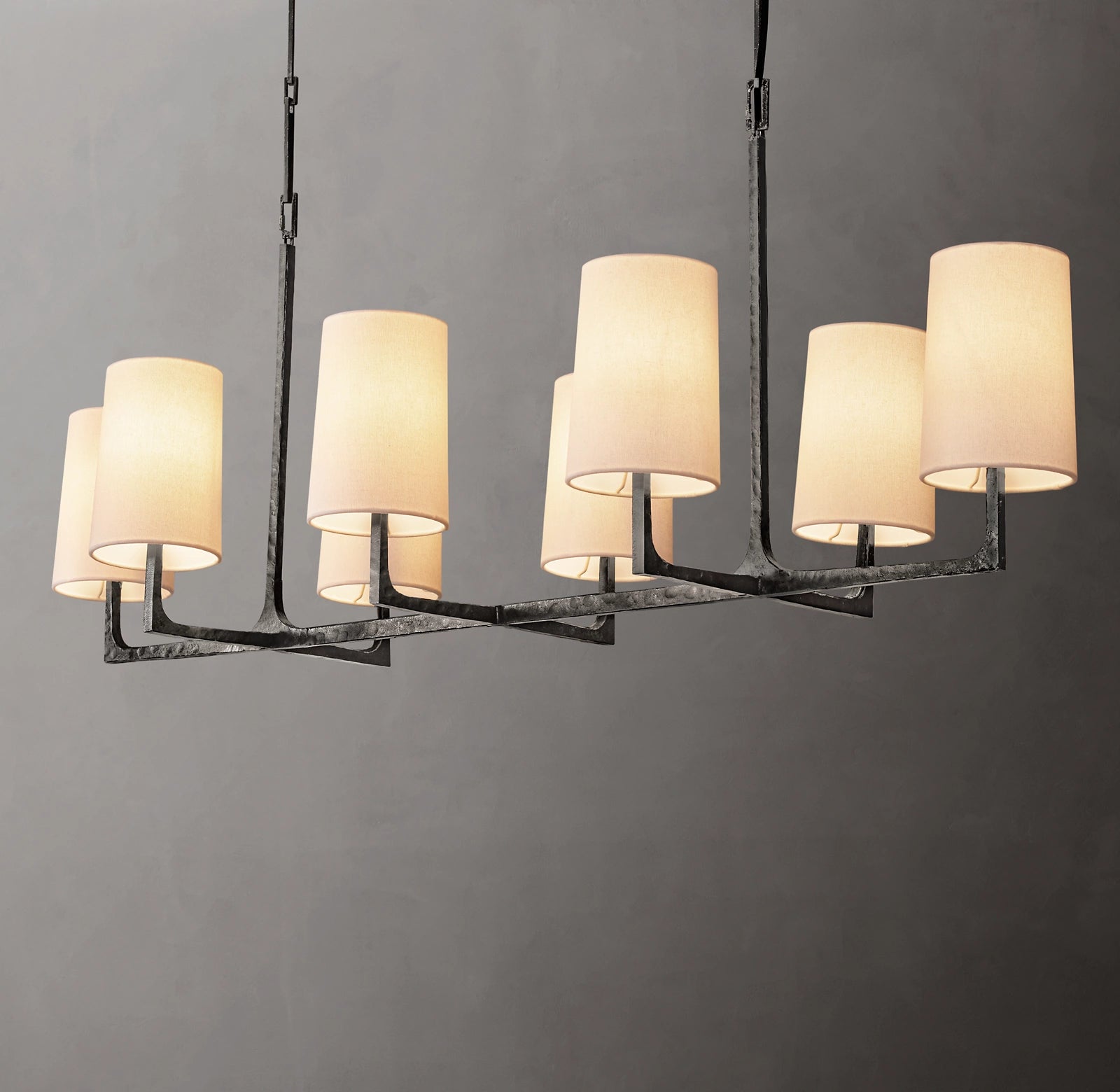 WOMO Shaded Hammered Metal Linear Chandelier – Wright