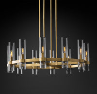 WOMO Cylindrical Glass Candle Round Chandelier - Ravelle
