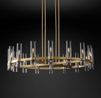 WOMO Cylindrical Glass Candle Round Chandelier - Ravelle