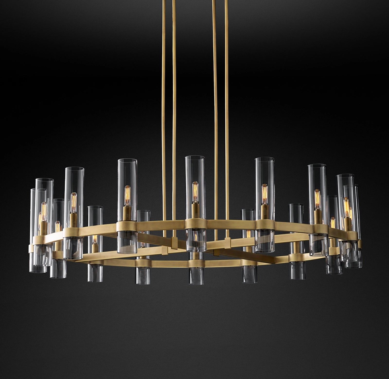 WOMO Cylindrical Glass Candle Round Chandelier - Ravelle