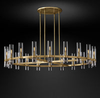 WOMO Cylindrical Glass Candle Round Chandelier - Ravelle