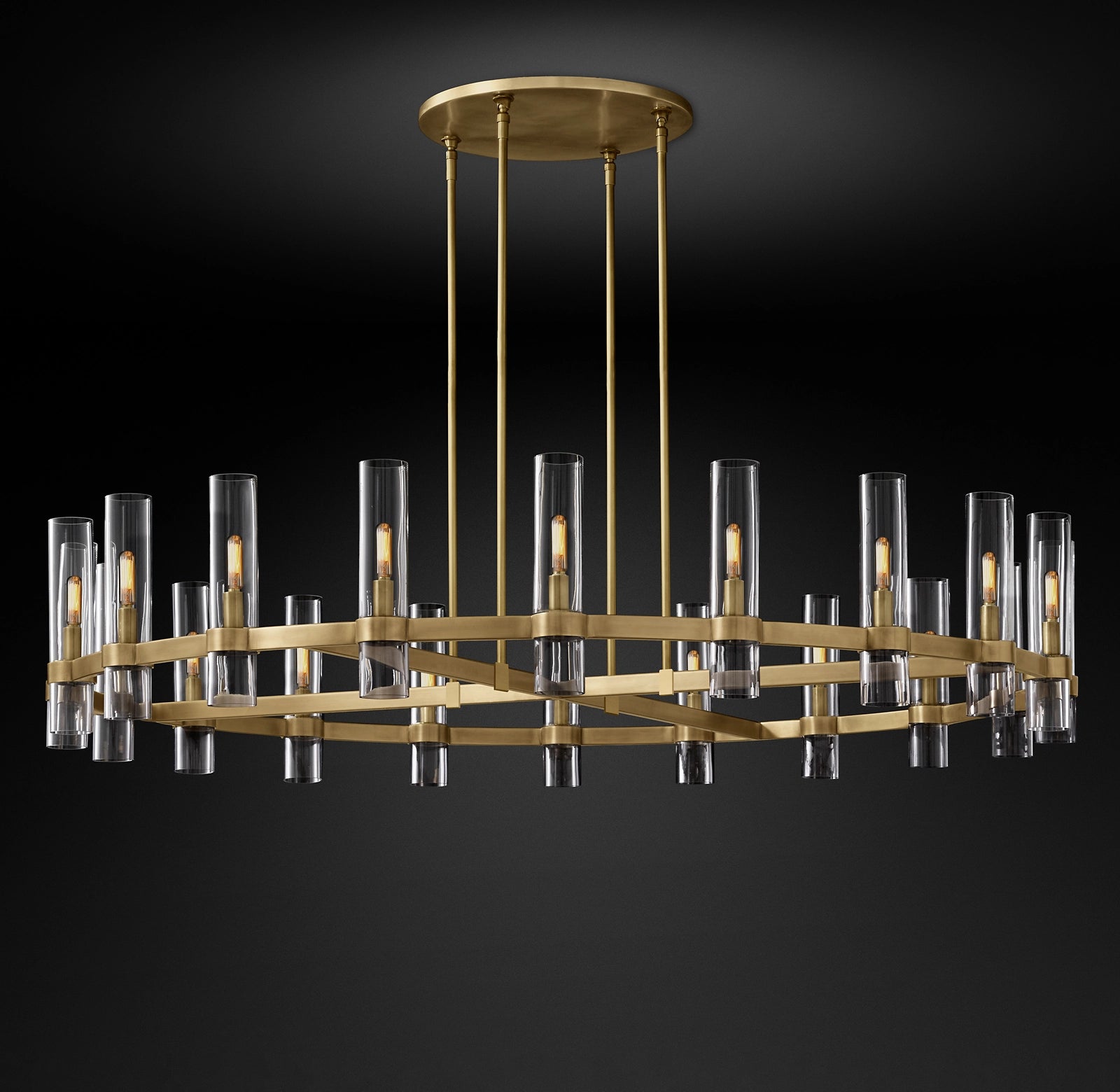 WOMO Cylindrical Glass Candle Round Chandelier - Ravelle