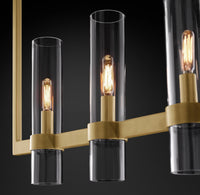 WOMO Cylindrical Glass Candle Linear Chandelier - Ravelle