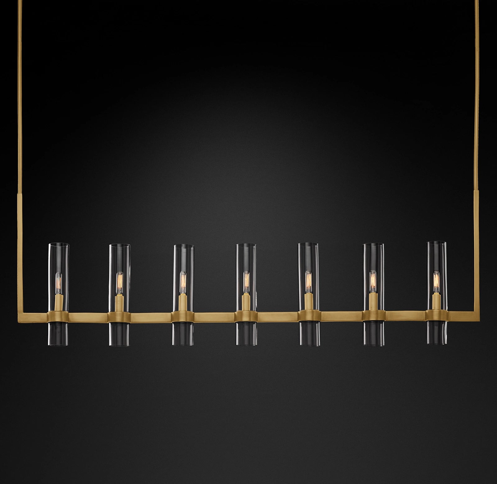 WOMO Cylindrical Glass Candle Linear Chandelier - Ravelle