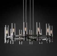 WOMO Cylindrical Glass Candle Round Chandelier - Ravelle