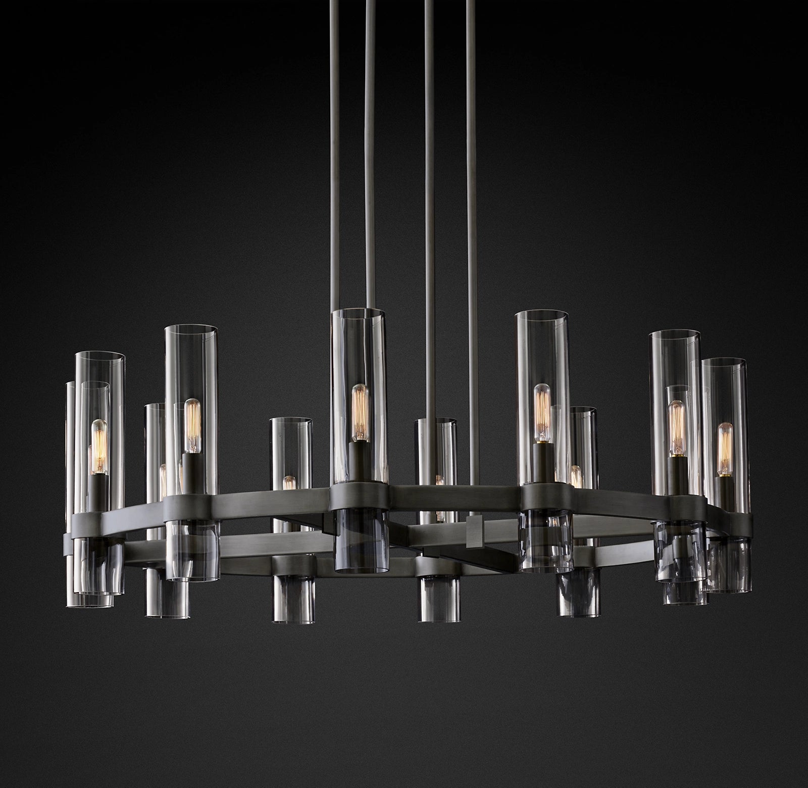 WOMO Cylindrical Glass Candle Round Chandelier - Ravelle