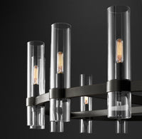 WOMO Cylindrical Glass Candle Round Chandelier - Ravelle