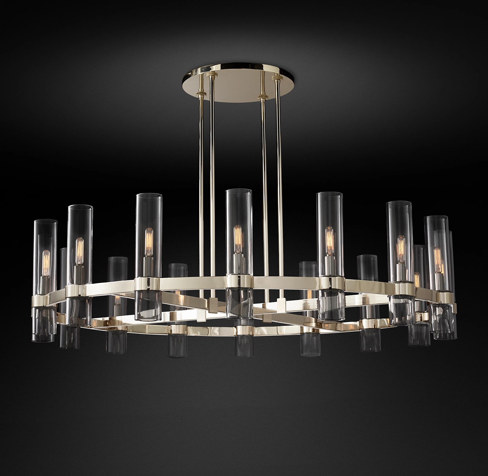 WOMO Cylindrical Glass Candle Round Chandelier - Ravelle