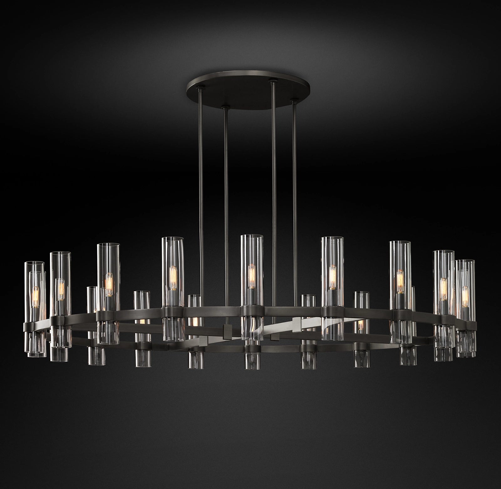 WOMO Cylindrical Glass Candle Round Chandelier - Ravelle