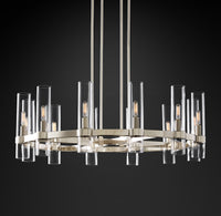 WOMO Cylindrical Glass Candle Round Chandelier - Ravelle