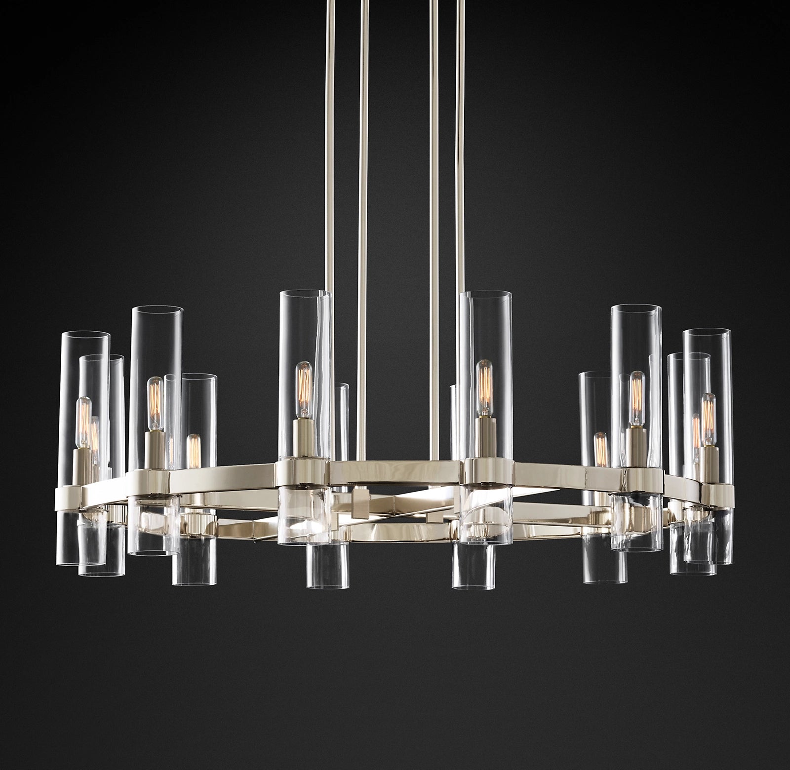 WOMO Cylindrical Glass Candle Round Chandelier - Ravelle