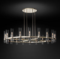WOMO Cylindrical Glass Candle Round Chandelier - Ravelle