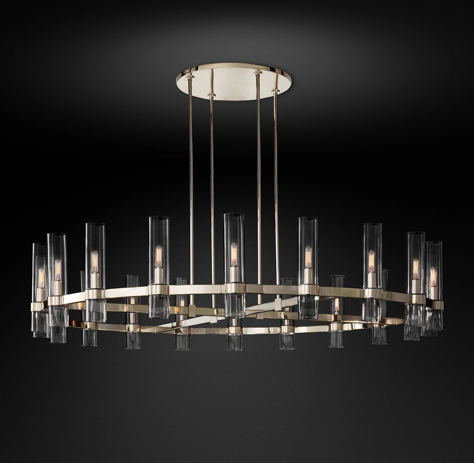 WOMO Cylindrical Glass Candle Round Chandelier - Ravelle