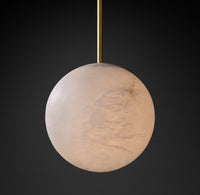 WOMO 11 Inch Hand-carved Alabaster Globe Pendant Light - Celestial
