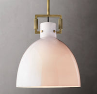 WOMO Milk Glass Dome Pendant Light - Machinist