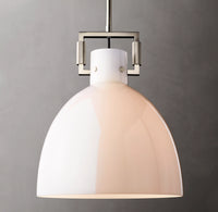 WOMO Milk Glass Dome Pendant Light - Machinist