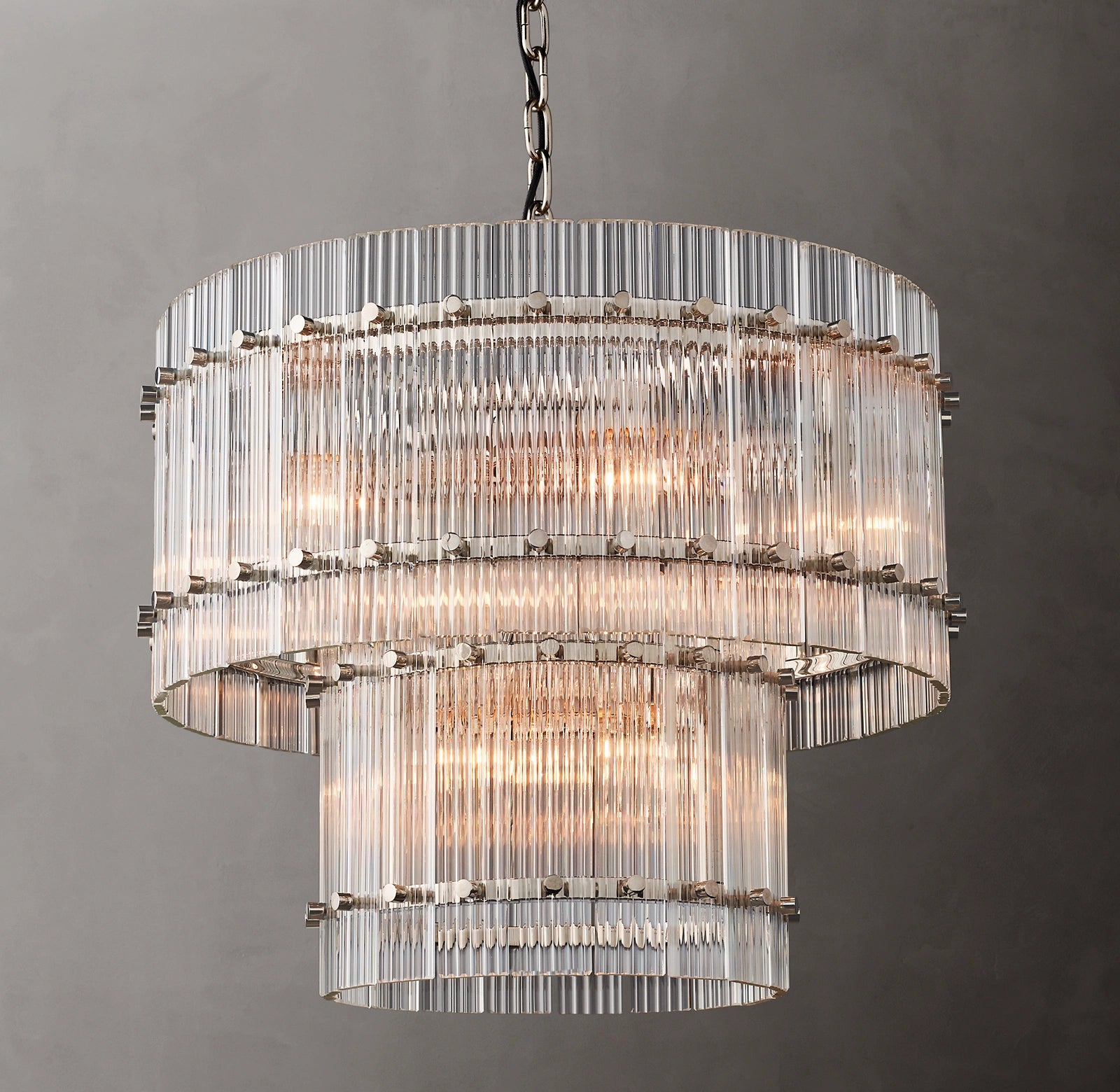 WOMO Ribbed Glass Two-Tier Chandelier - San Marco