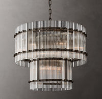 WOMO Ribbed Glass Two-Tier Chandelier - San Marco