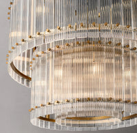 WOMO Ribbed Glass Two-Tier Chandelier - San Marco