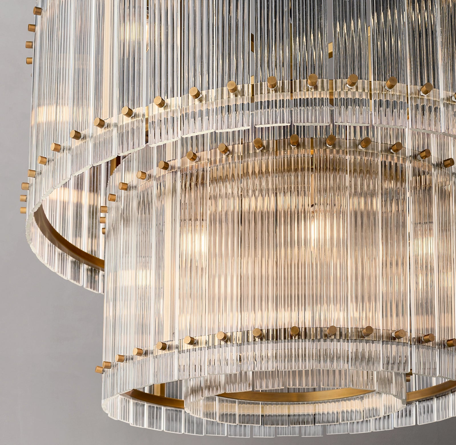 WOMO Ribbed Glass Two-Tier Chandelier - San Marco