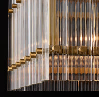 WOMO Ribbed Glass Rectangular Chandelier - San Marco