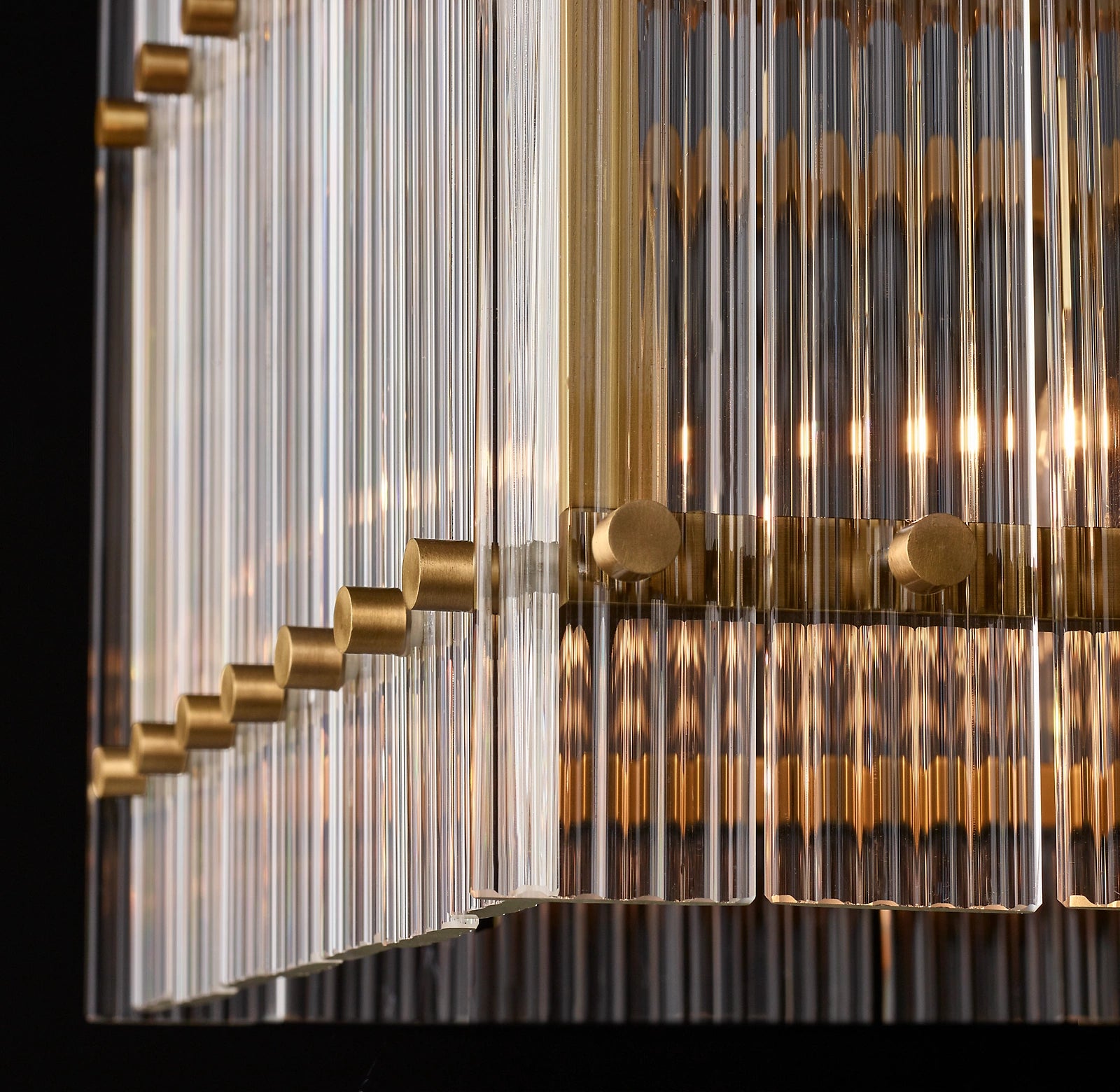WOMO Ribbed Glass Rectangular Chandelier - San Marco