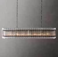 WOMO Ribbed Glass Rectangular Chandelier - San Marco