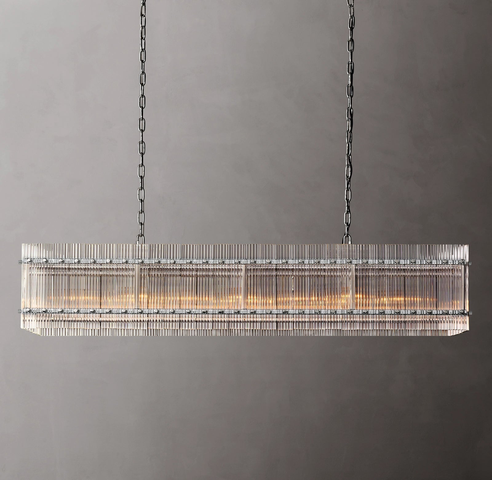 WOMO Ribbed Glass Rectangular Chandelier - San Marco