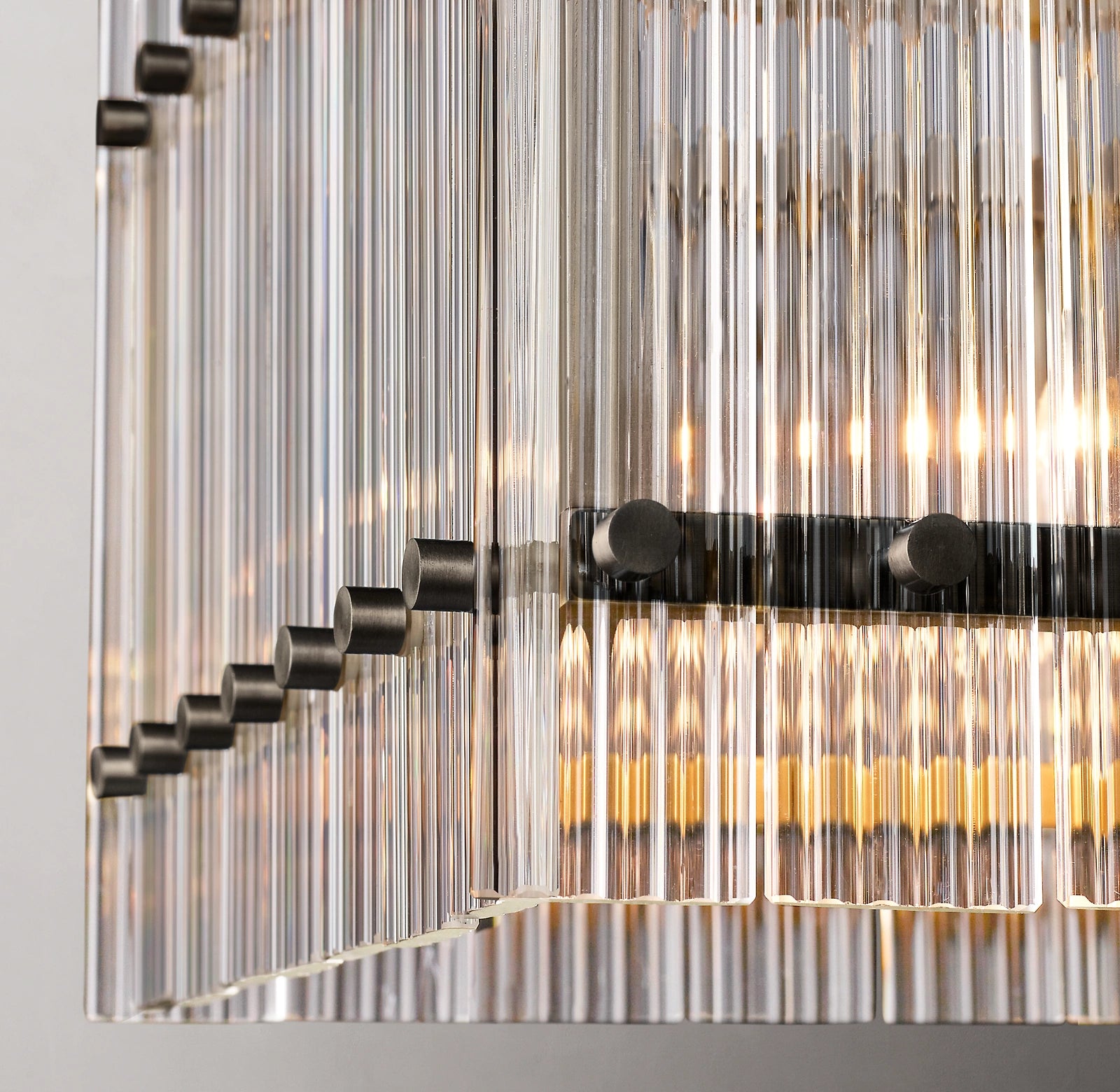 WOMO Ribbed Glass Rectangular Chandelier - San Marco