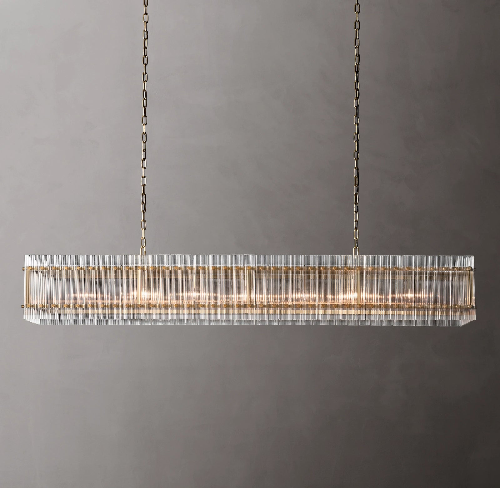 WOMO Ribbed Glass Rectangular Chandelier - San Marco