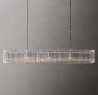 WOMO Ribbed Glass Rectangular Chandelier - San Marco