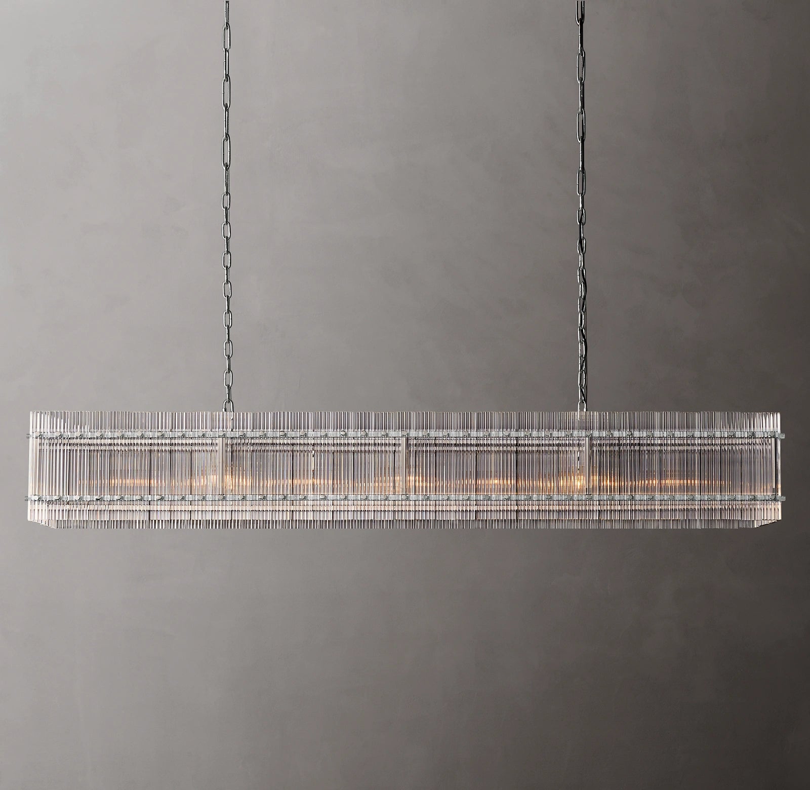 WOMO Ribbed Glass Rectangular Chandelier - San Marco