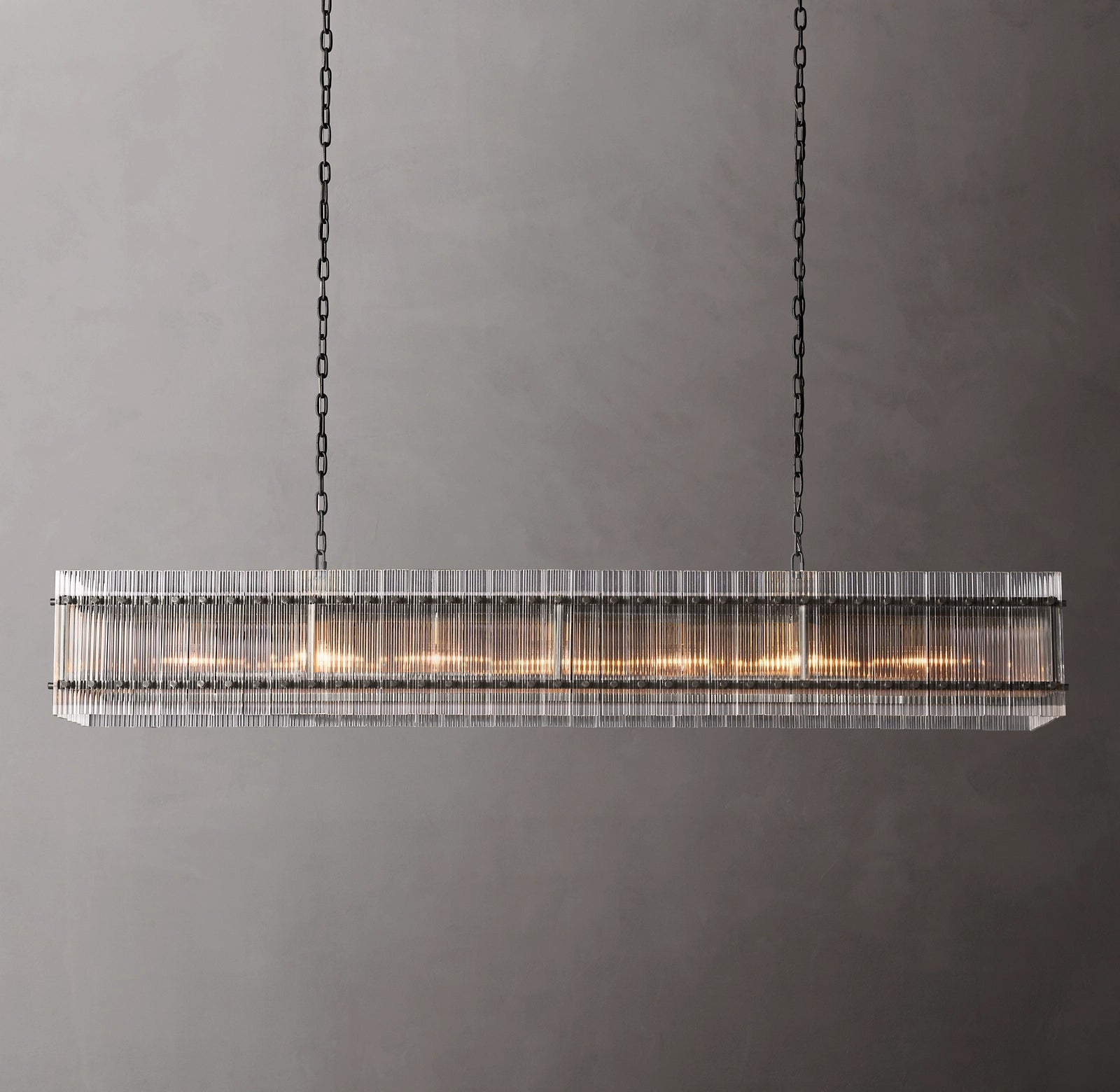 WOMO Ribbed Glass Rectangular Chandelier - San Marco