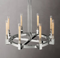 WOMO Fluted-Glass Candlestick Round Chandelier - Cannele