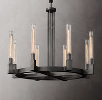 WOMO Fluted-Glass Candlestick Round Chandelier - Cannele