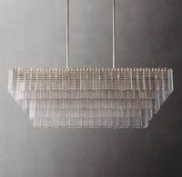 WOMO Ribbed Glass Rectangular Chandelier - Sirene