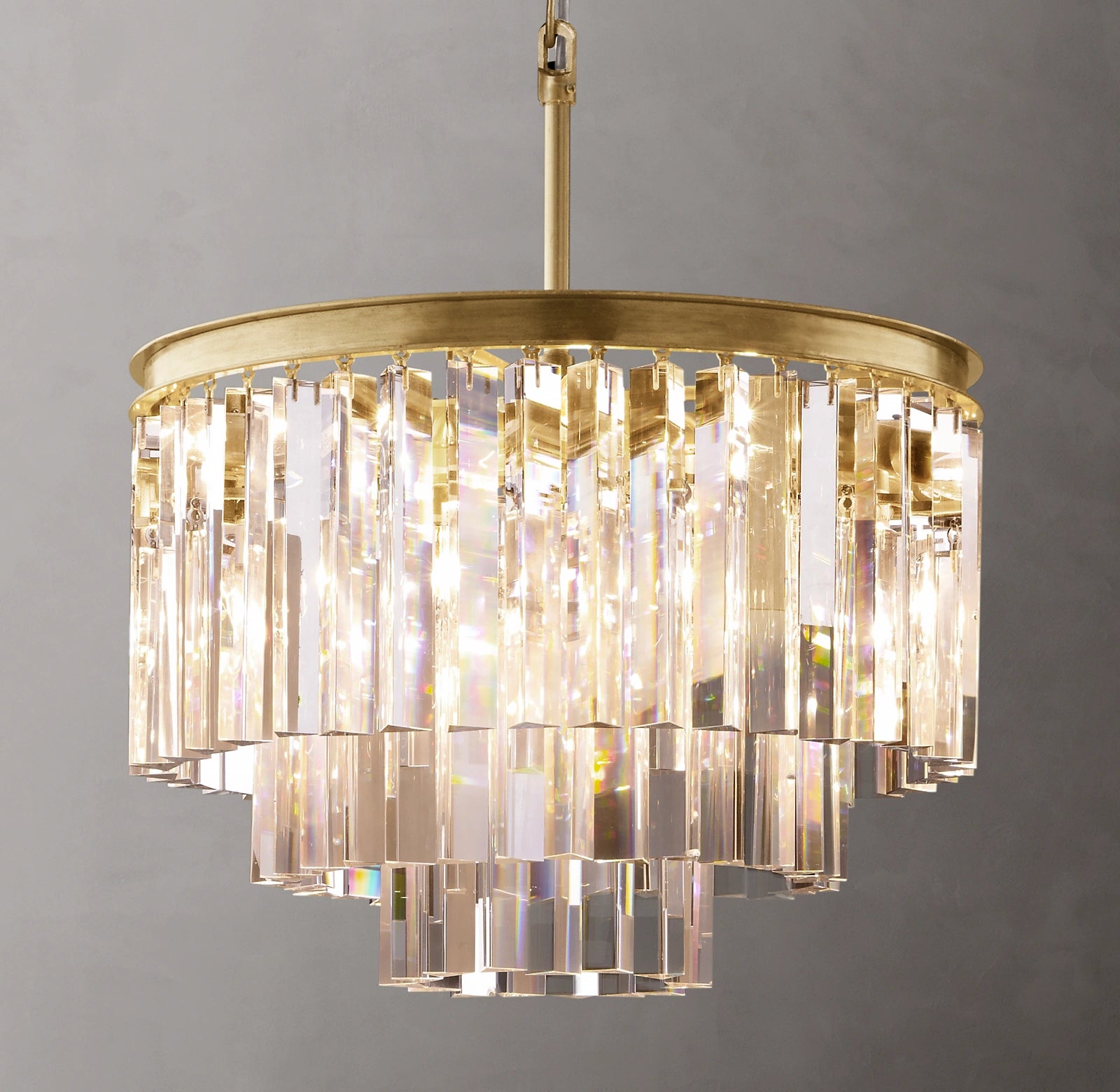 WOMO Crystal Prism Tiered Chandelier - Odeon