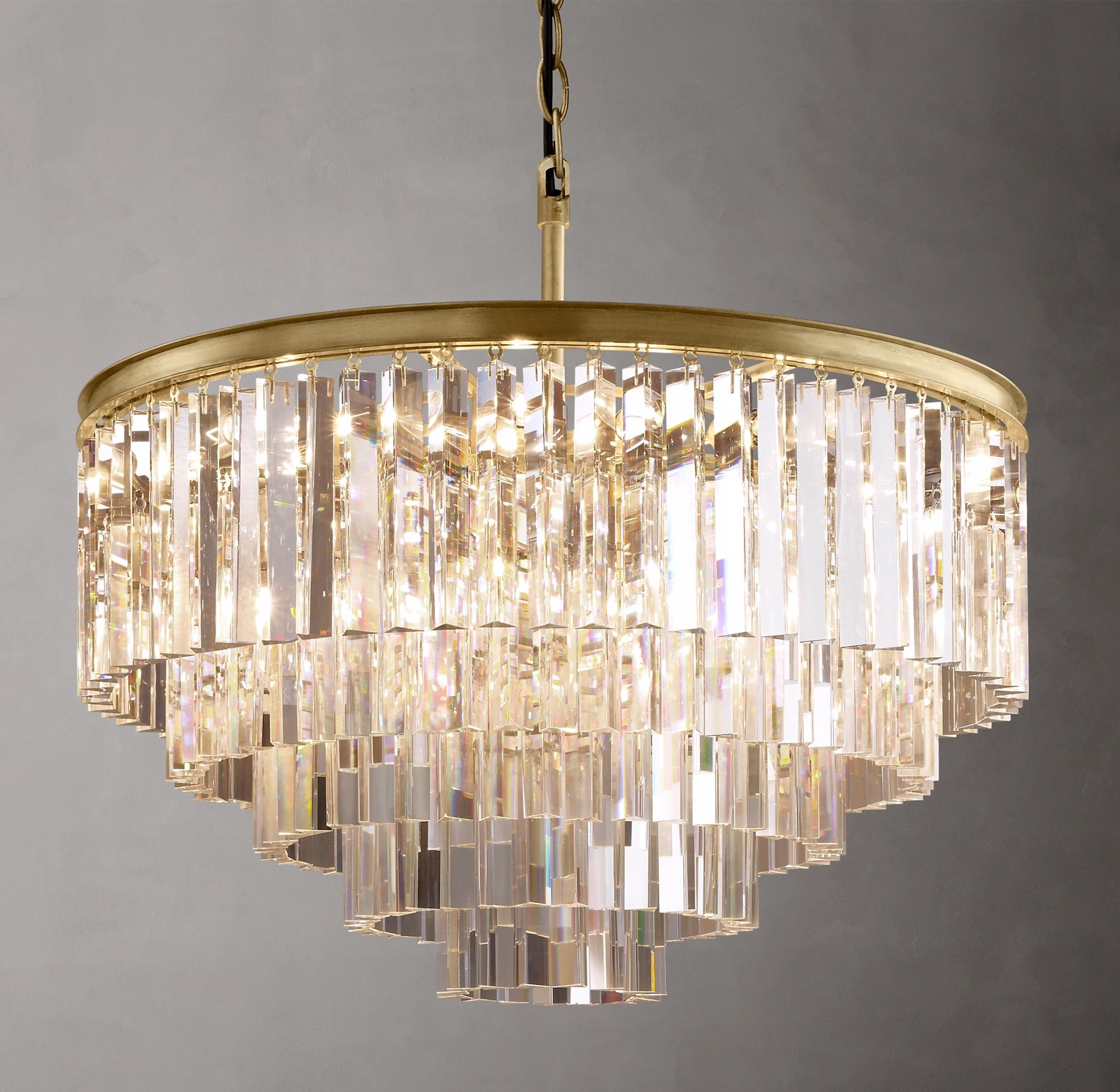 WOMO Crystal Prism Tiered Chandelier - Odeon