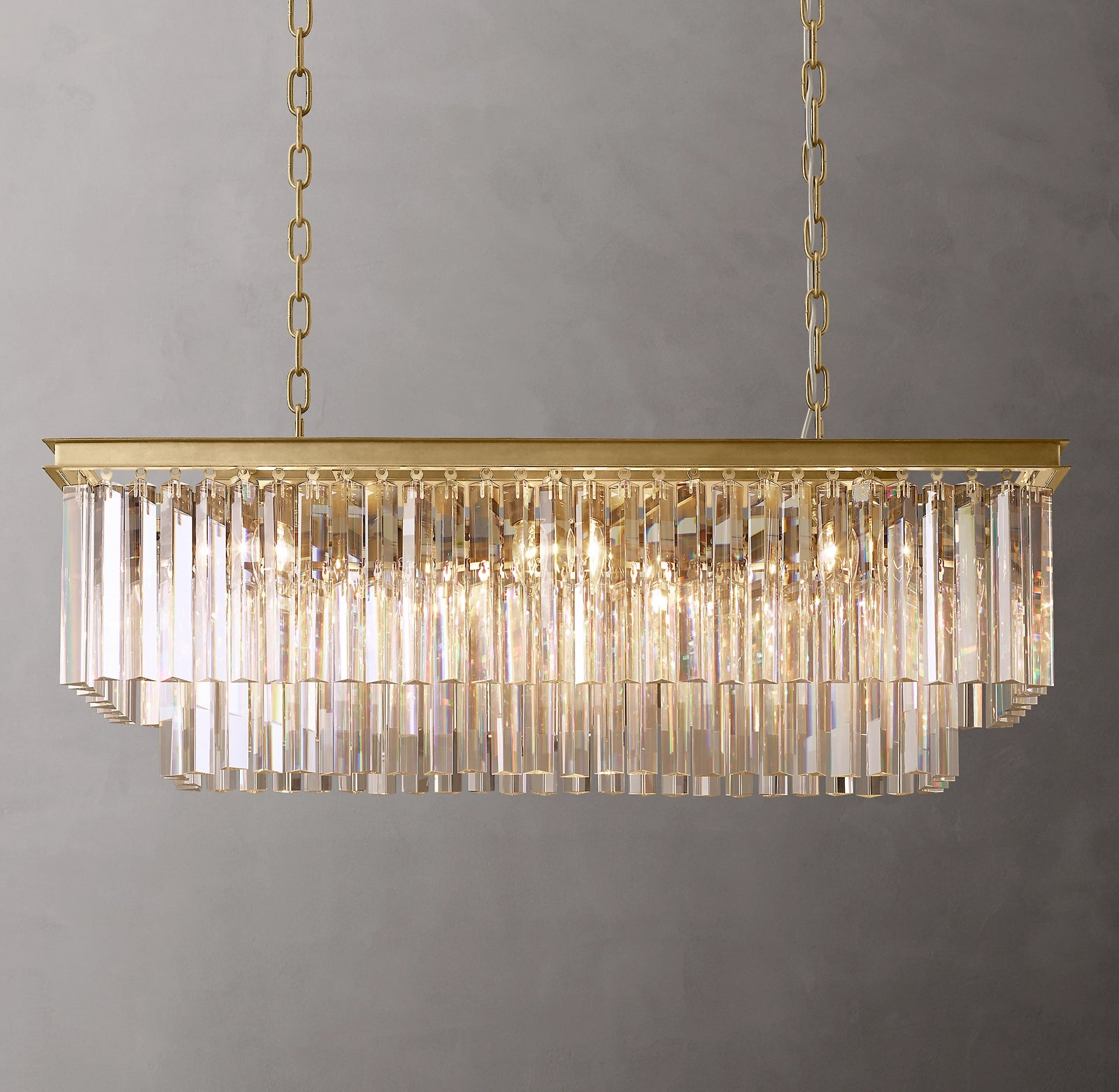 WOMO Crystal Prism Rectangular Chandelier - Odeon