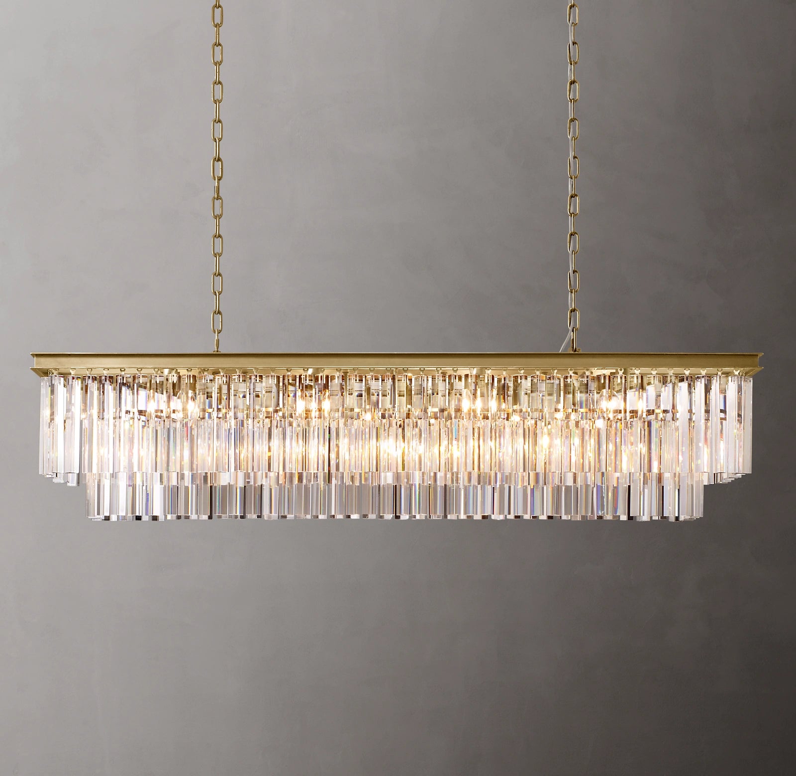 WOMO Crystal Prism Rectangular Chandelier - Odeon