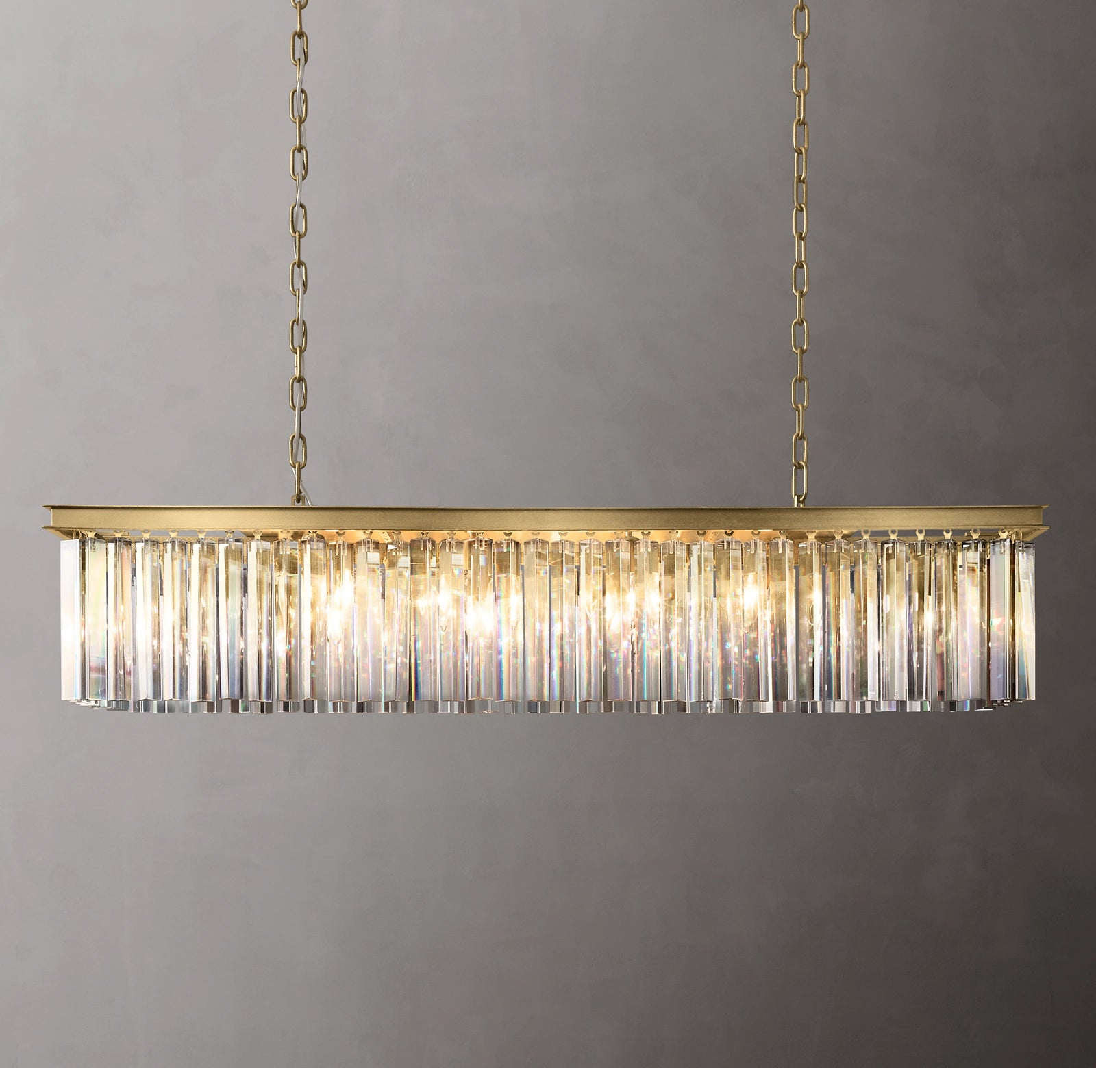 WOMO Crystal Prism Rectangular Chandelier - Rhys