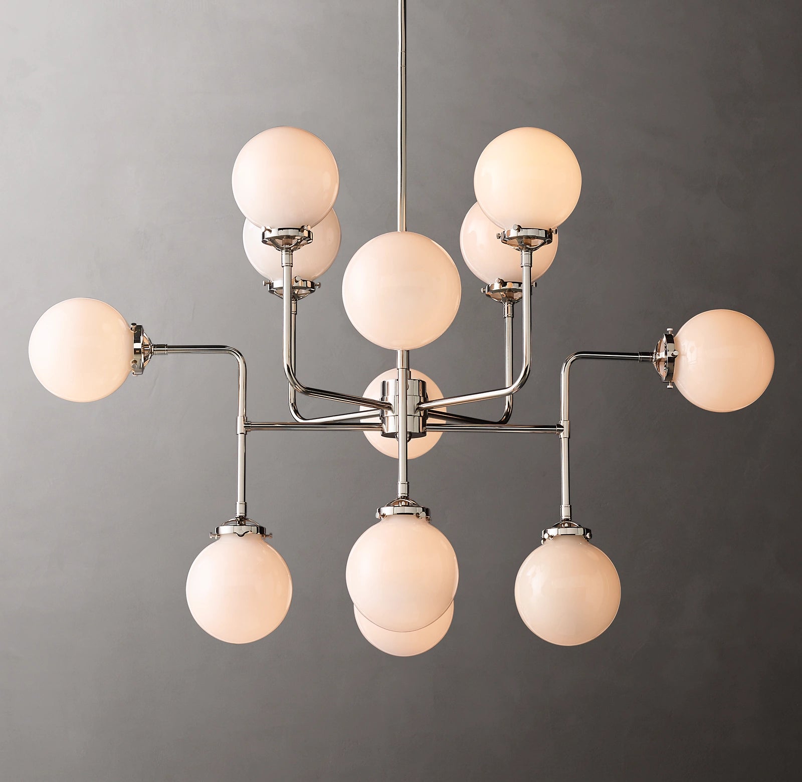WOMO Milk Glass Sputnik Globe Chandelier - Bistro